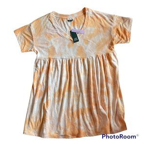 Wild Fable NWT Babydoll Sweatshirt Dress, Orange Tie-Dyed, XXL